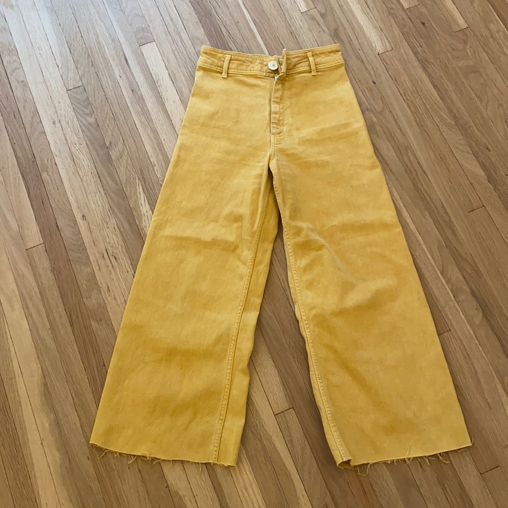 Yellow Zara culottes